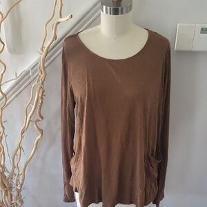 Brown Long Sleeve Women's Top